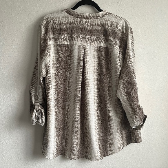 NWT Notations Snakeskin Office Blouse Size 2x Career Wear Animal Print - Picture 9 of 11